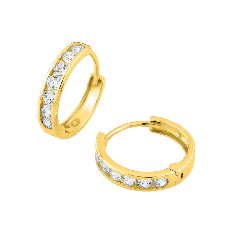 Créoles Femme - Oxyde de zirconium - Or 18 Carats