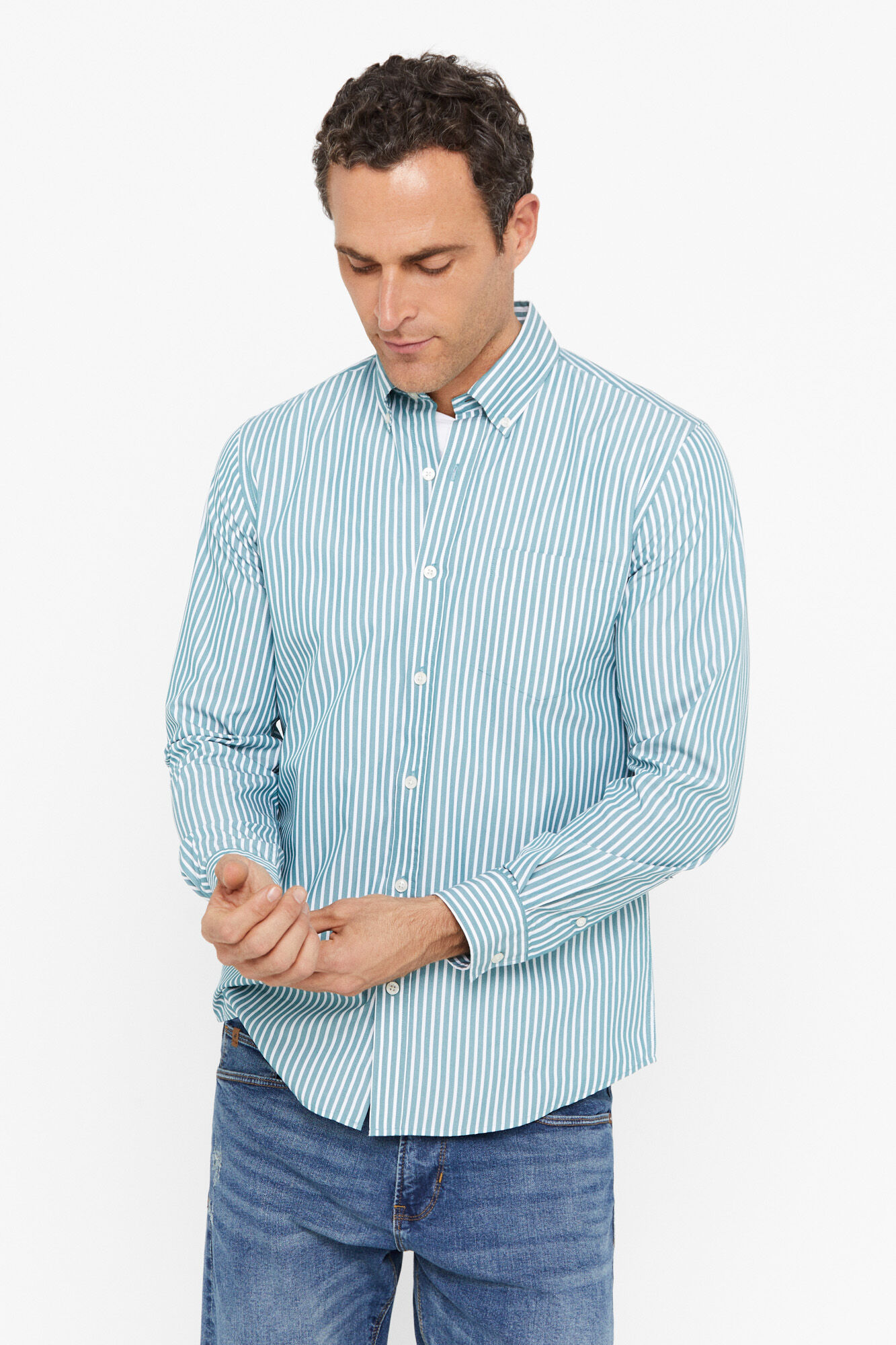 Camisa listrada Coolmax - Verde