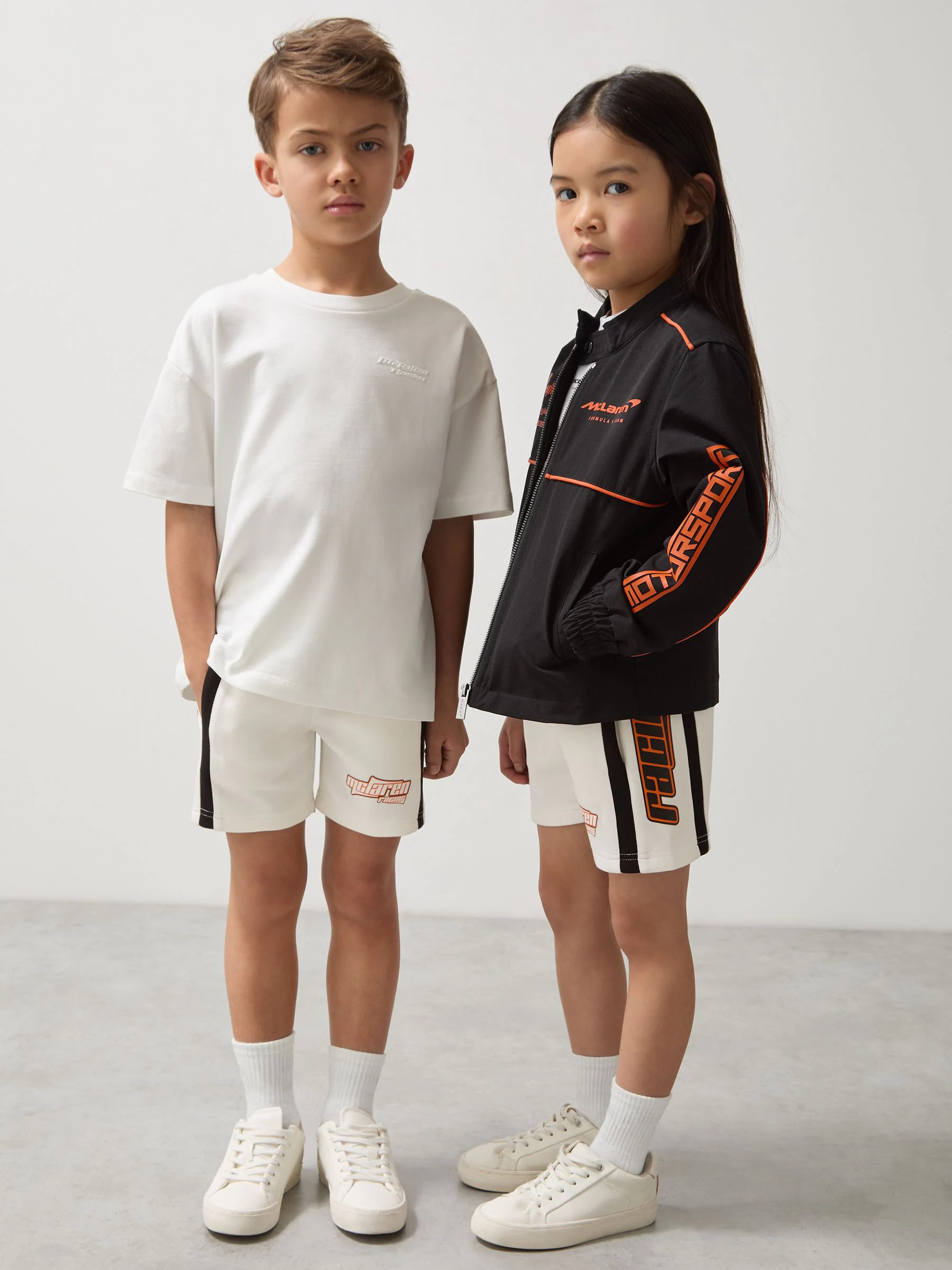 Wit - Reiss Ride Uniseks Fit McLaren F1 Team Trekkoord Shorts