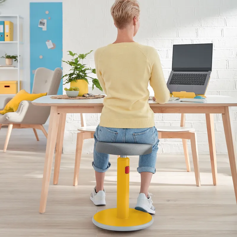 Leitz Ergo Cosy Active Sidde-stå balancestol 2-i-1 varm gul - højdejustering 46-79 cm