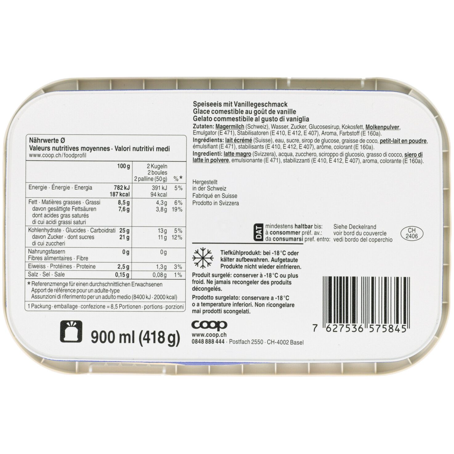 Prix Garantie Dose Vanille