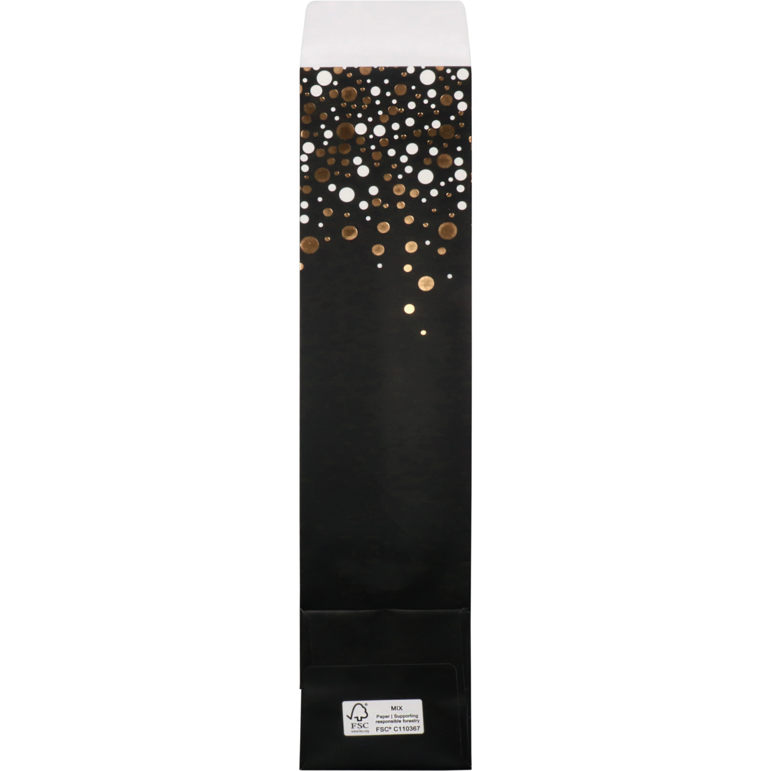 Fleszak, 9.5x41x9.5cm, Party Spot-On, papier, zilver/goud/zwart