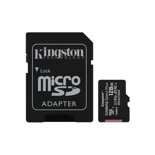 Kingston 128GB MicroSDXC Canvas Select Plus Class10 UHS-I   Adapter - SDCS2/128GB