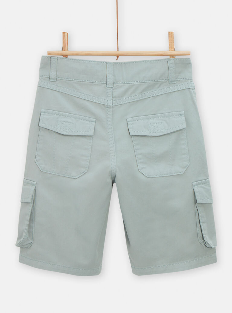 Bermuda dinosaure en denim bleu clair pour garçon