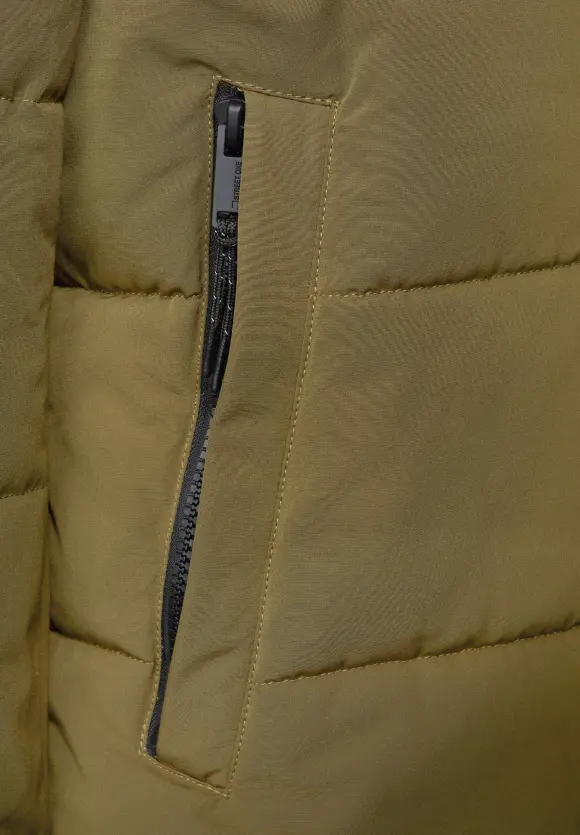 Steppjacke mit Kapuze - burnt olive