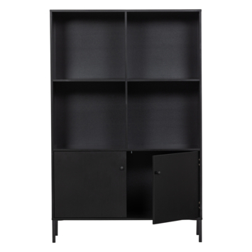 WOOOD wandkast Xam zwart grenenhout 160 x 107 x 39 cm