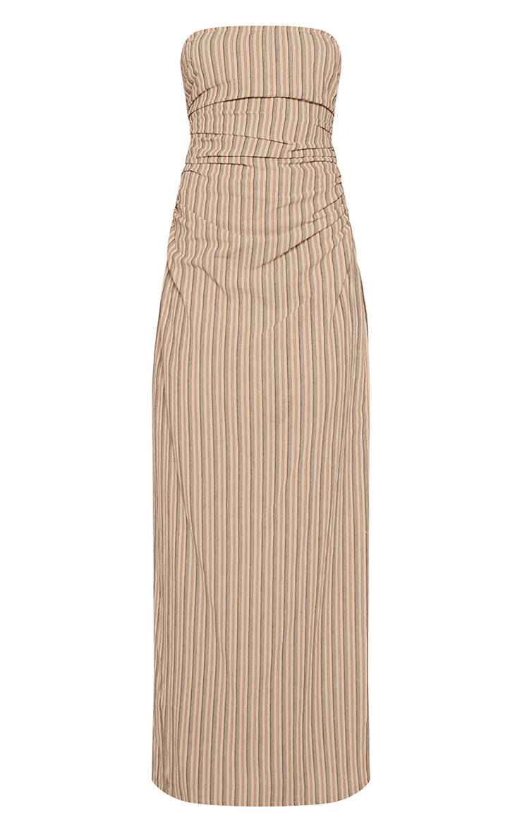 Gris Pierre Robe Mi-longue Bandeau Froncée