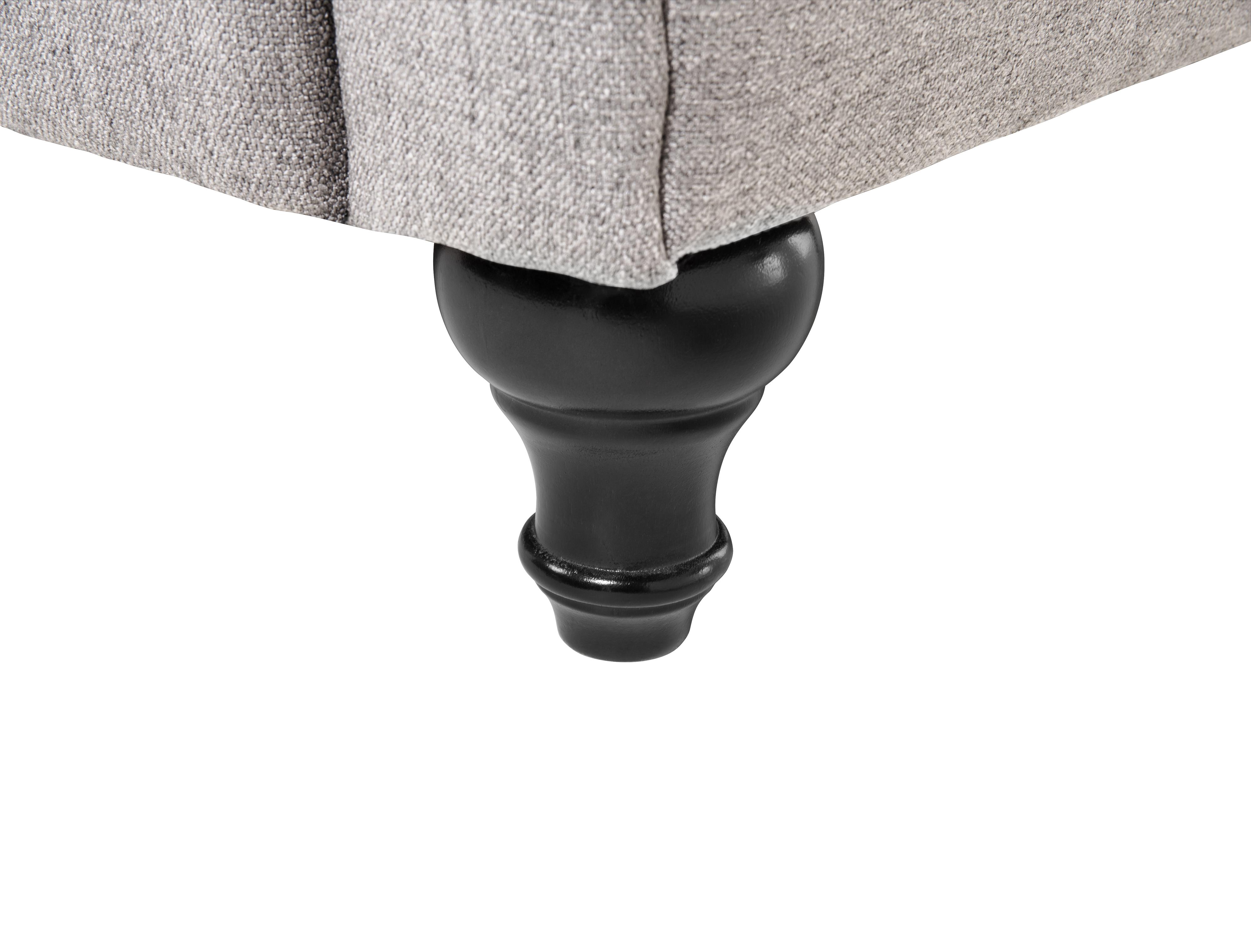 Bank 3-zits CHESTERFIELD Stof Lichtgrijs
