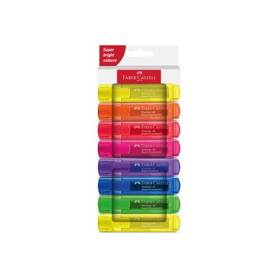 Faber-Castell Superfluorescent - Pack de 8 surligneurs - couleurs néon assorties - encre à l'eau - 1-2-5 mm