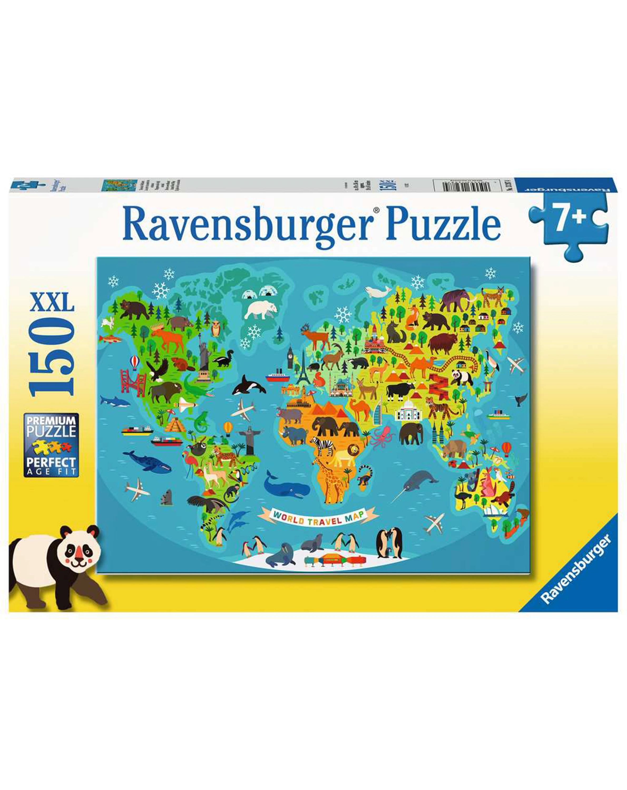 Puzzle TIERISCHE WELTKARTE 150-teilig