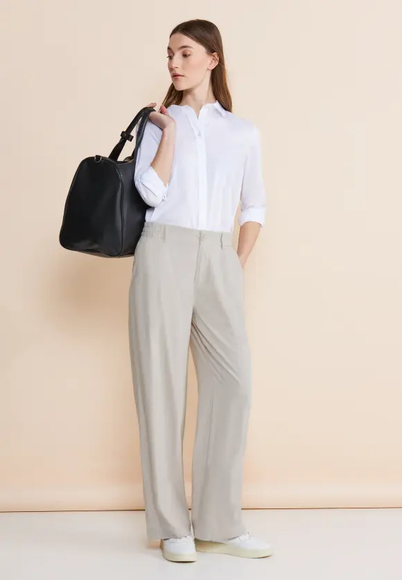 Loose Fit Viskosehose - dolomite stone
