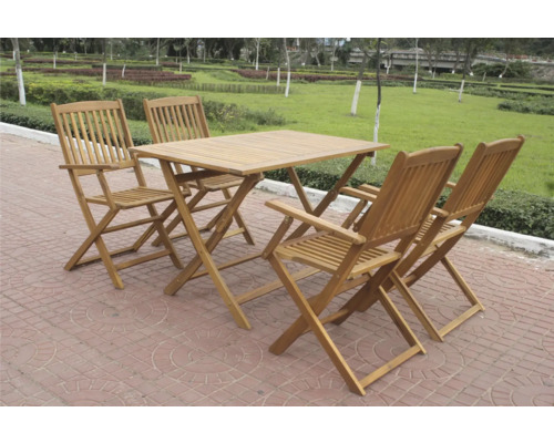 Garden Place Cara Acacia 4-zits 5-delige tuinmeubelset, natuurlijk hout