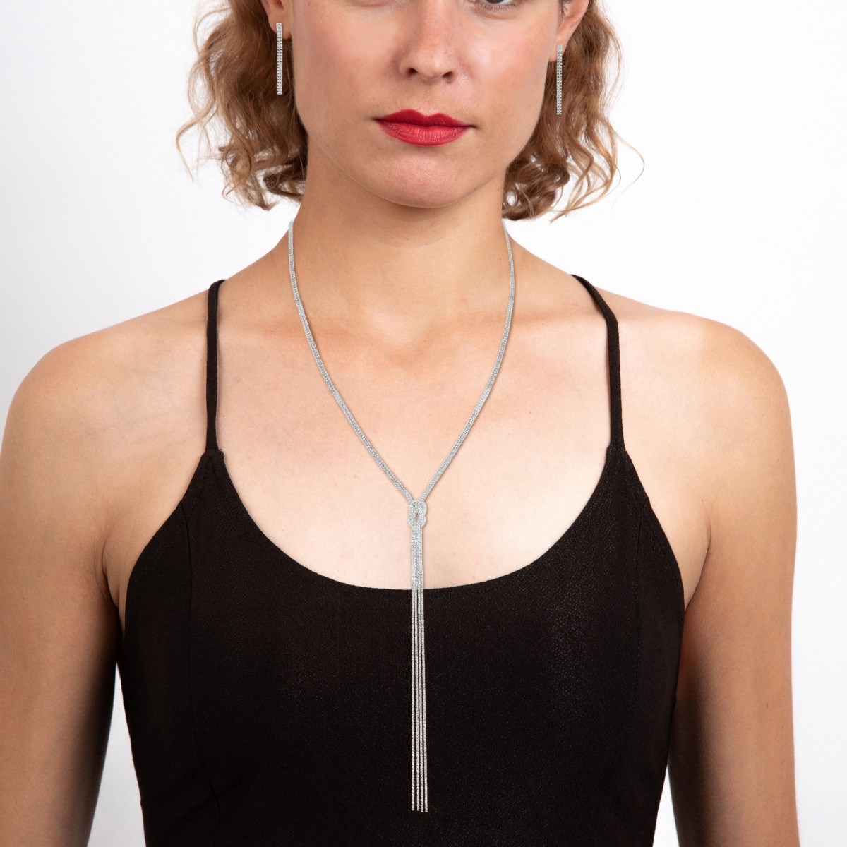Parure collier et boucles d'oreilles SC Crystal ornée de Cristaux scintillants