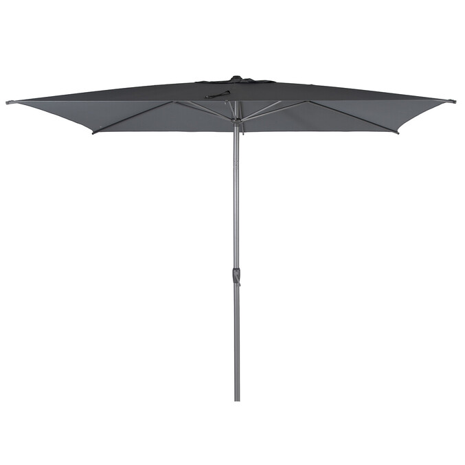 Parasol droit rectangulaire inclinable LOOMPA Ardoise + pied de parasol HAULIO
