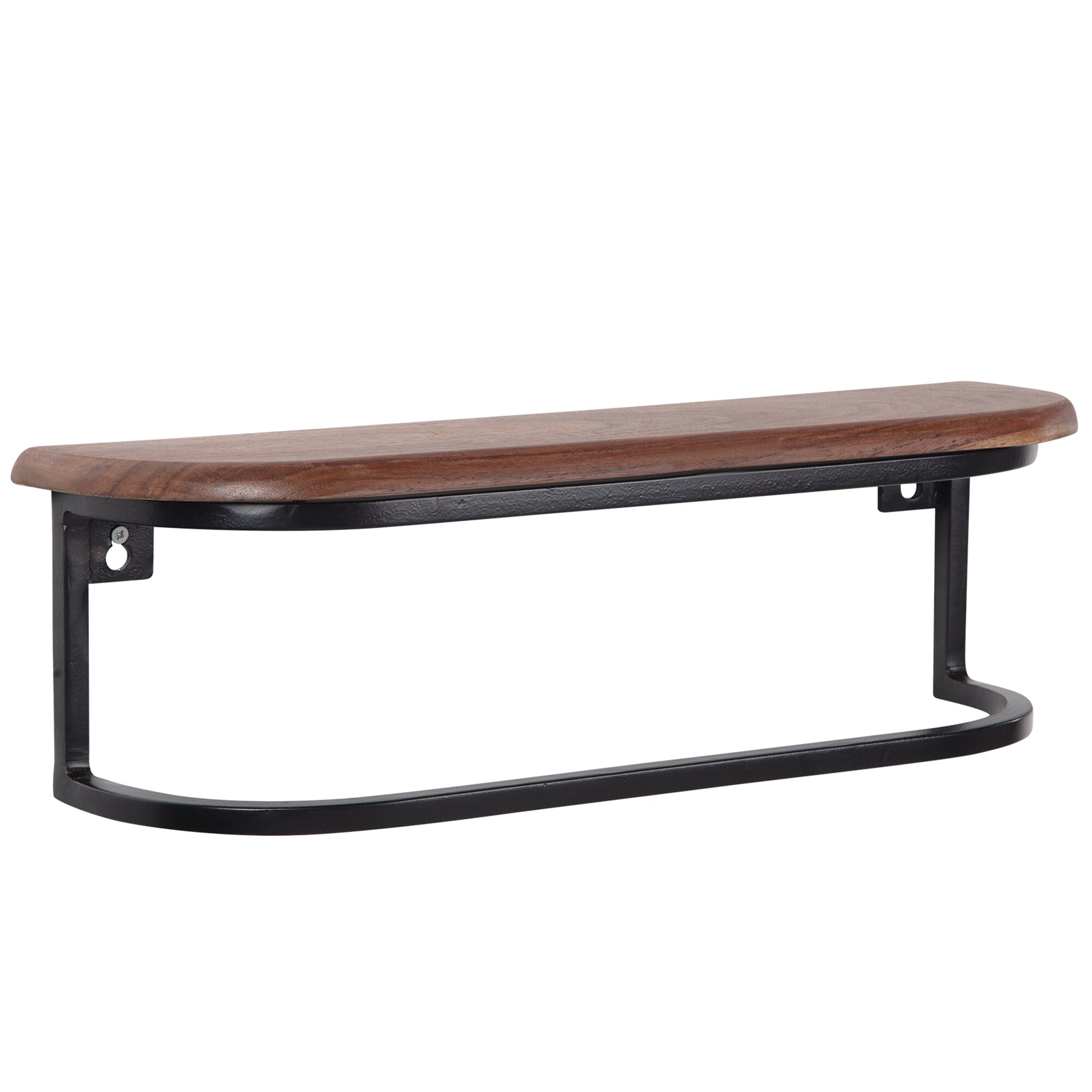 KADIMA DESIGN Wandregal im Industrial-Design, 50x15x13 cm, Sheesham Massivholz & Metall