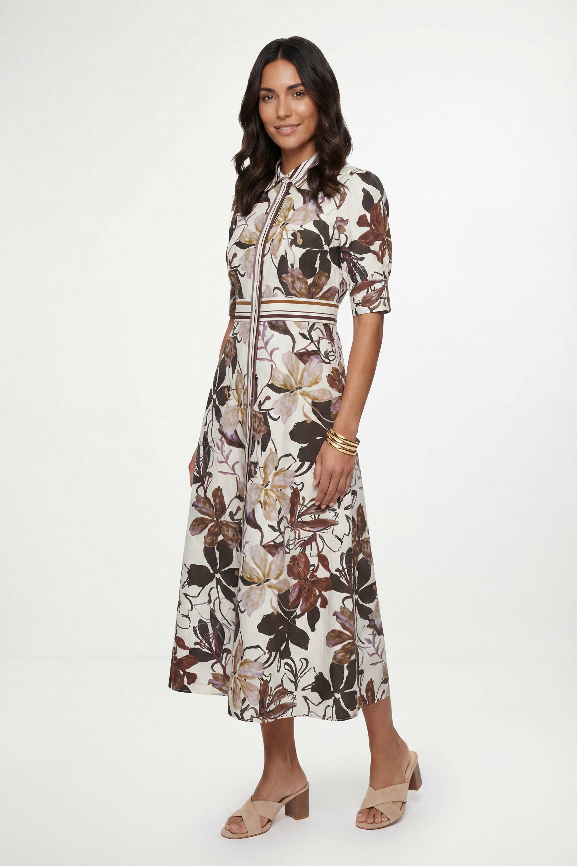 Wallis Robe Chemise Midi À Imprimé Floral Avec Boutons