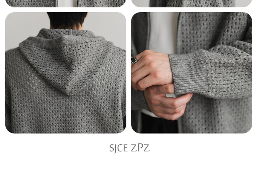 Remeefa - Geperforeerde cardigan met capuchon en rits