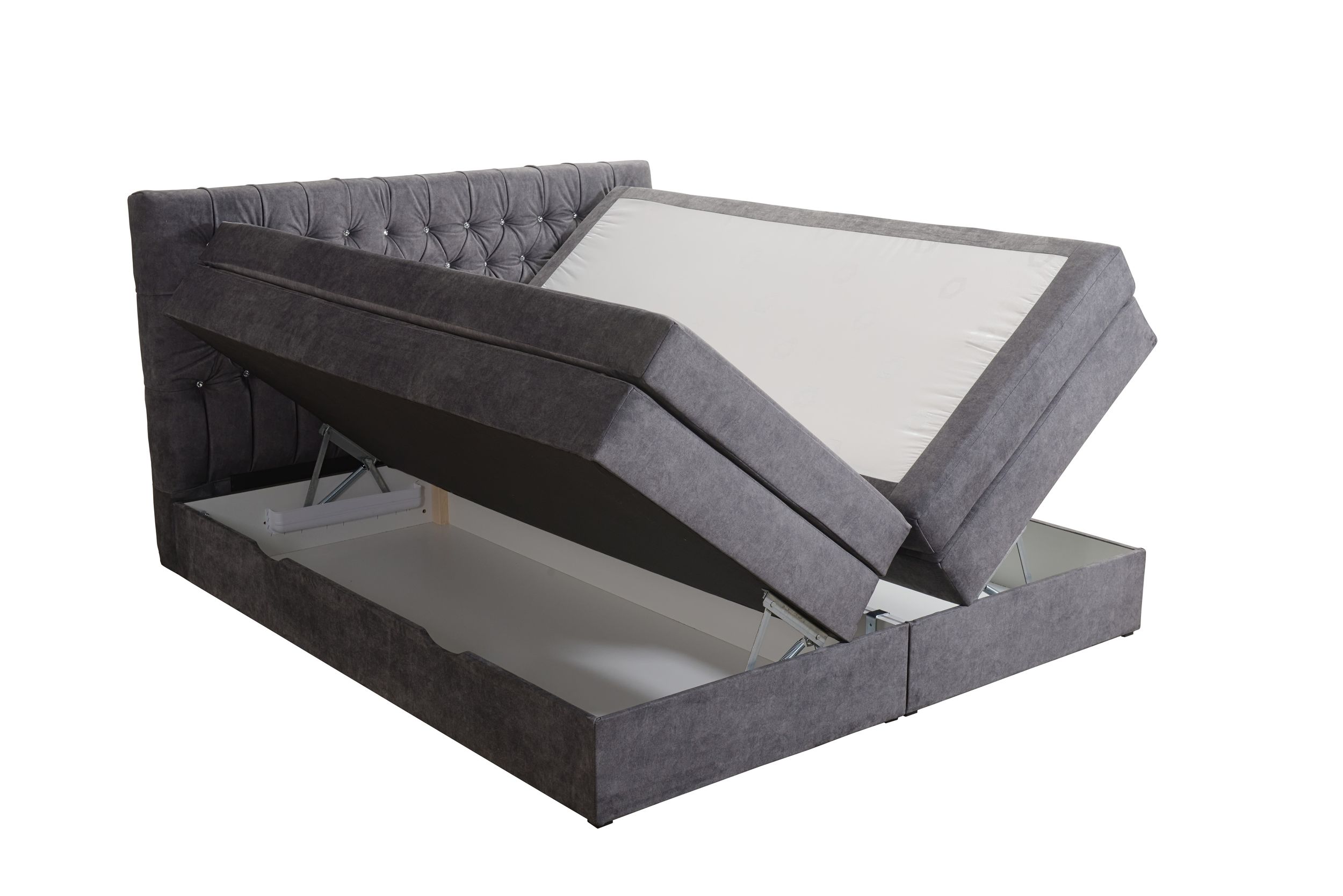 Malton Boxspringbett 180x200 Hotelbett Bonellfederkern Bett + Topper Bettkasten