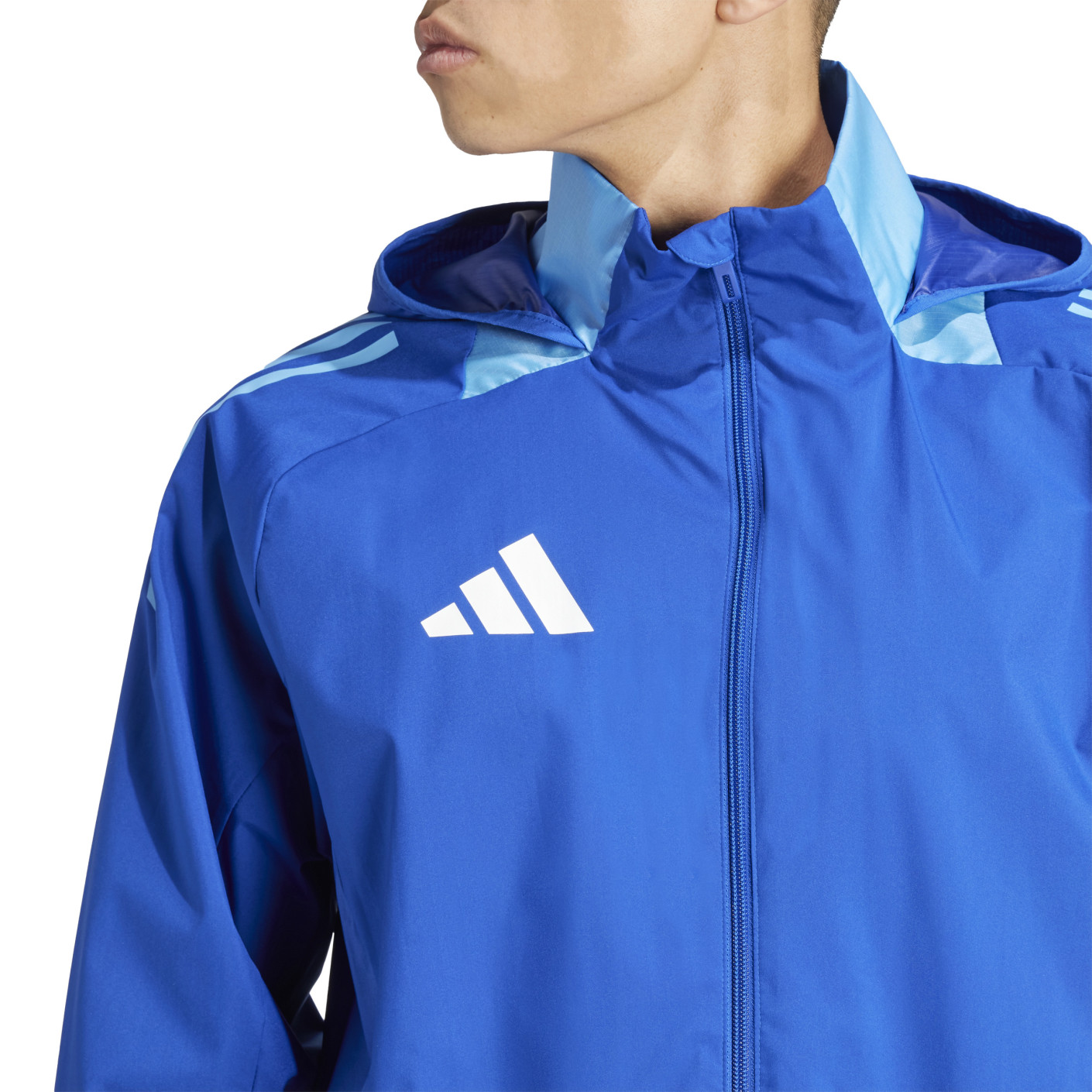 Adidas Tiro 24 Competition Allweather Jas Blauw Lichtblauw