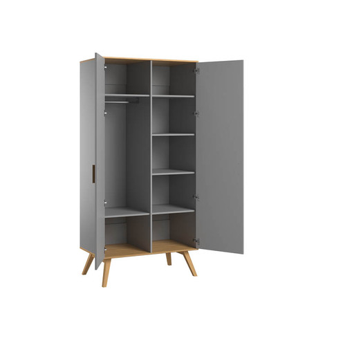 Armoire 2 portes bois gris NAUTIS - VOX