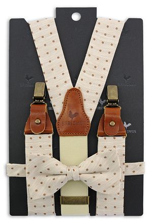 Sir Redman Bretels Combi Pack Dapper Dot Beige SR20223 kopen
