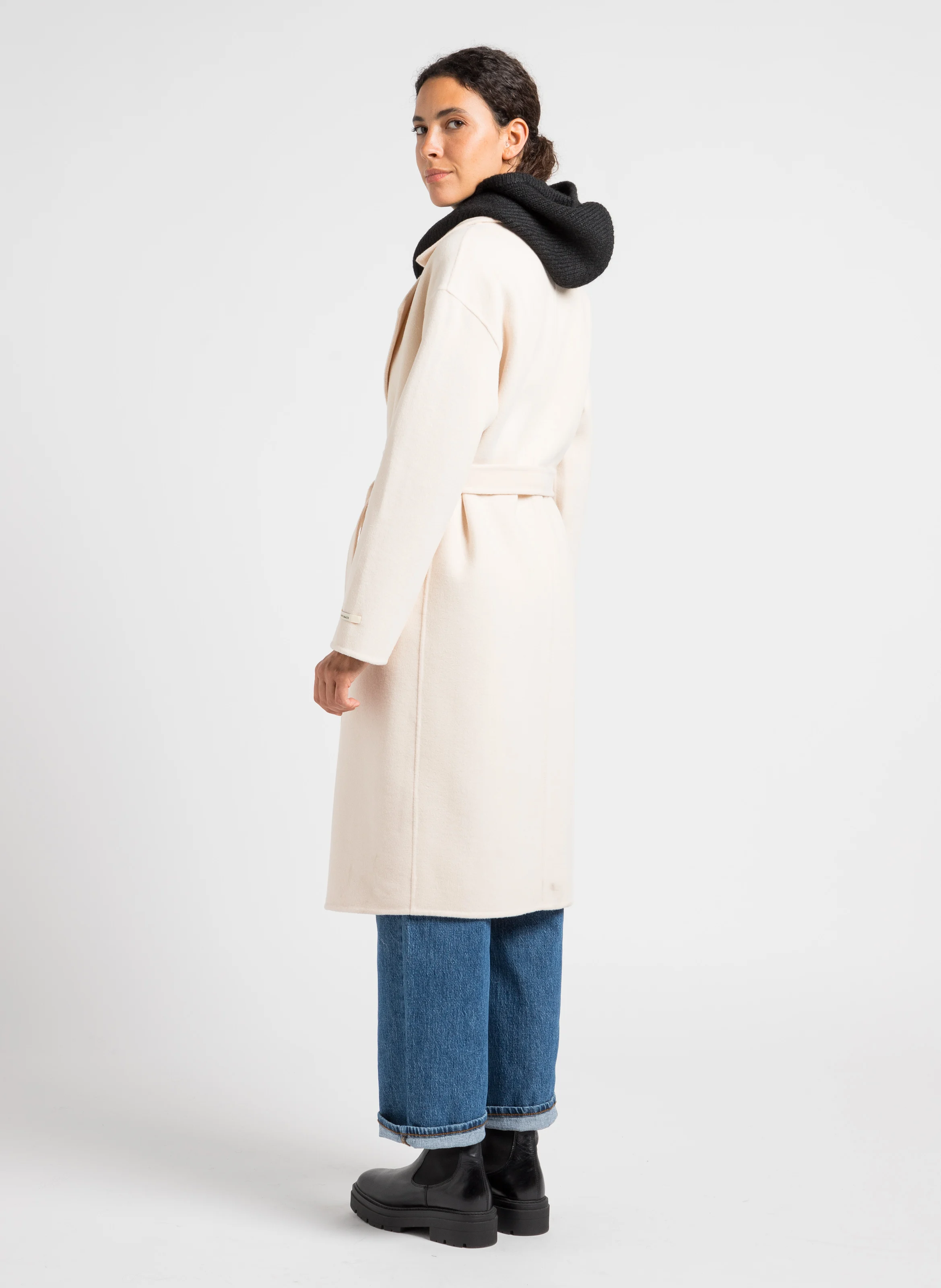 LILANO - Manteau long en drap de laine mélangée | Beige