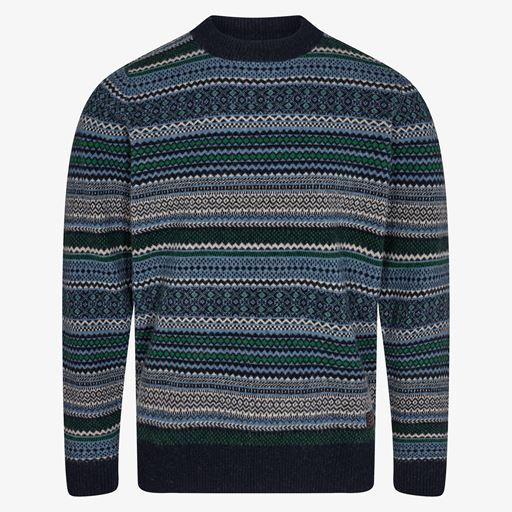 Signal Siwesley Jaquard Striktrøje, Deep Marine, 3XL