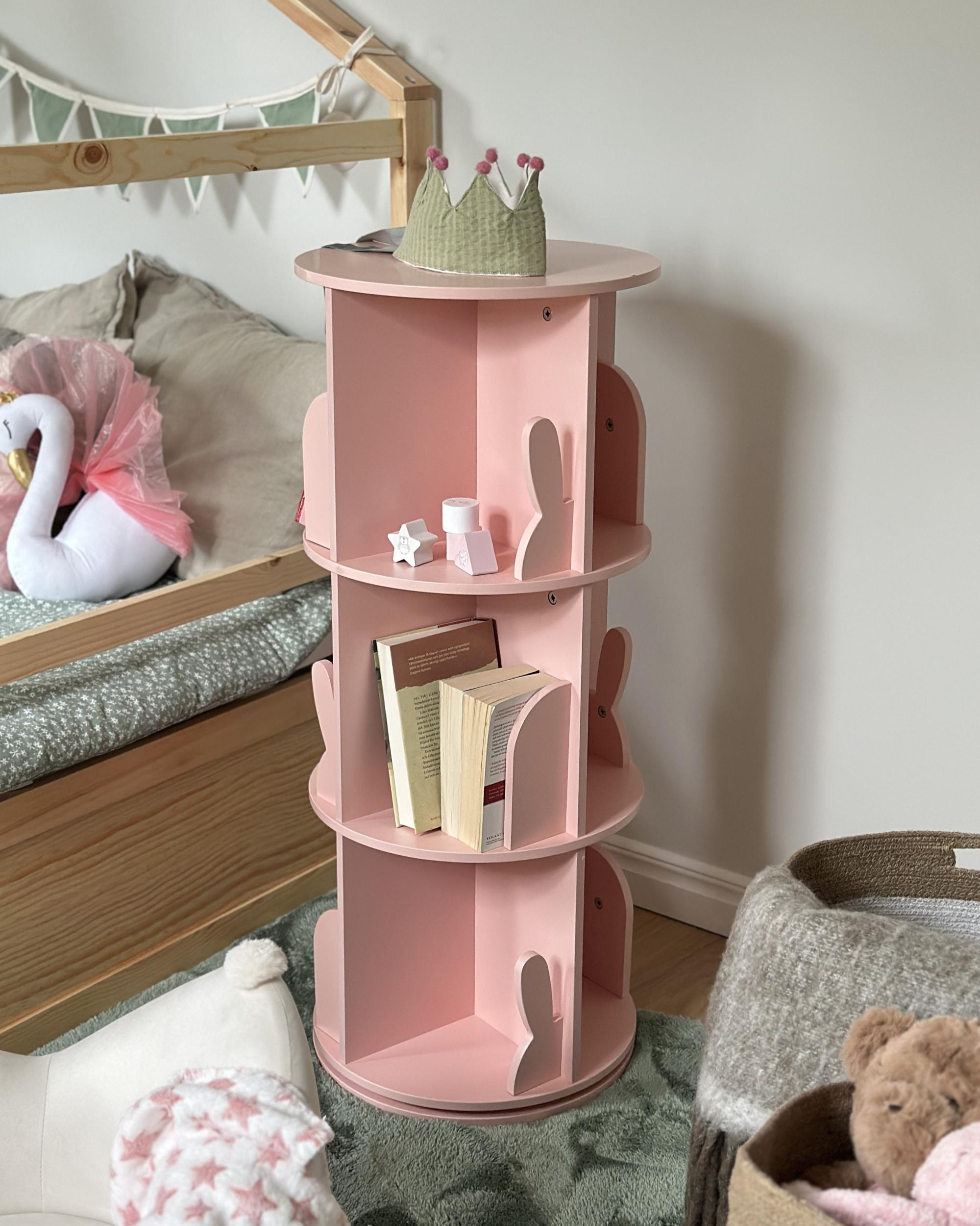 Draaibare boekenplank CANEY 94 cm Pastelroze