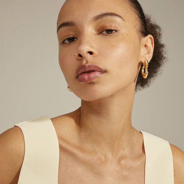 Pilgrim LOULIA recycled wavy earrings gold-plated Guld