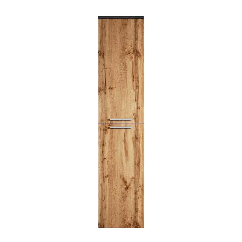 Badplaats Badkamerkast Venus 30 x 30 x 160 cm - Eiken met Zwart - Hangende