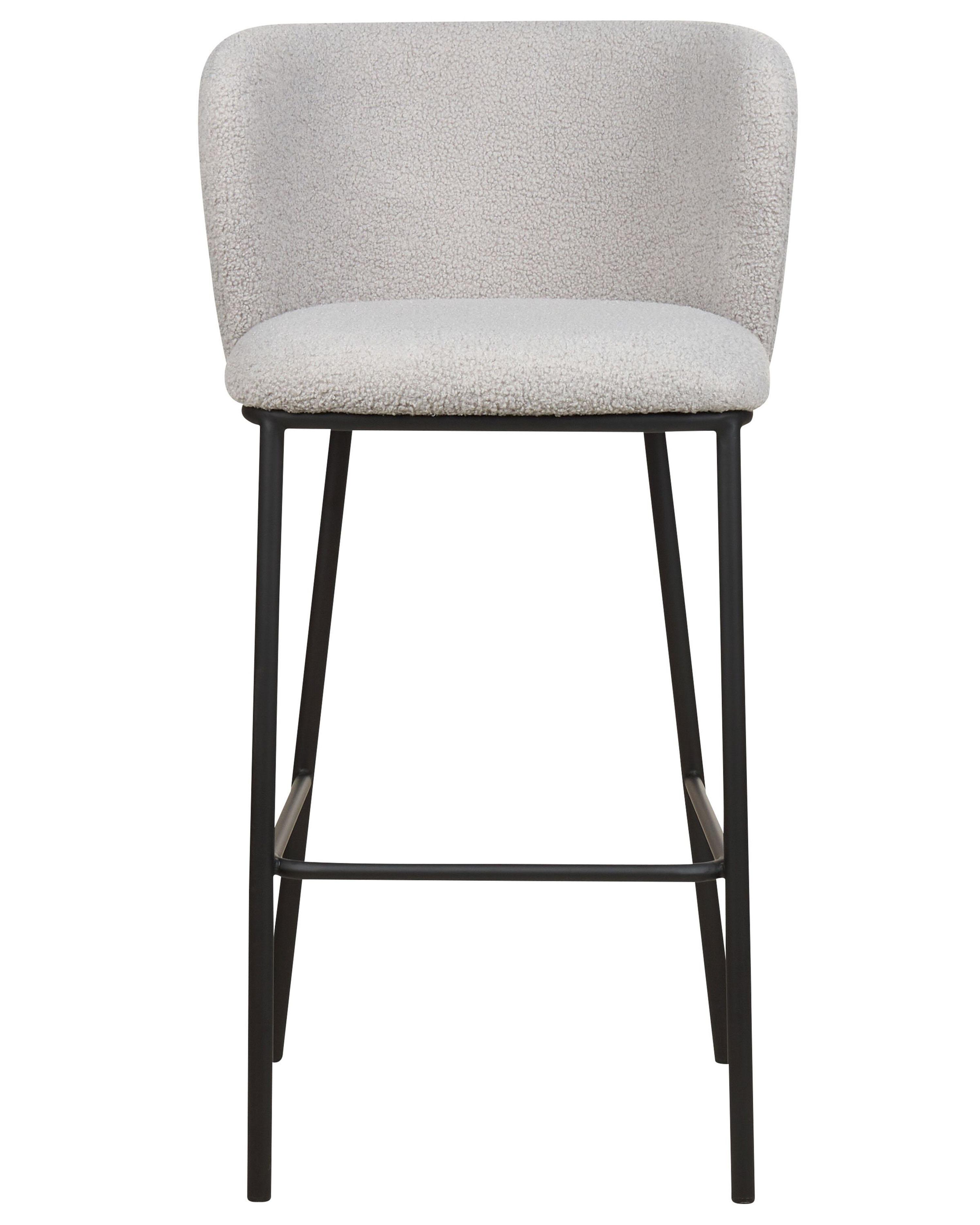 Set van 2 barstoelen MINA Bouclé Lichtgrijs