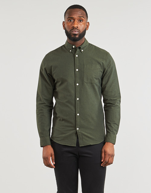Jack & Jones - JJEOXFORD SHIRT LS - Kaki