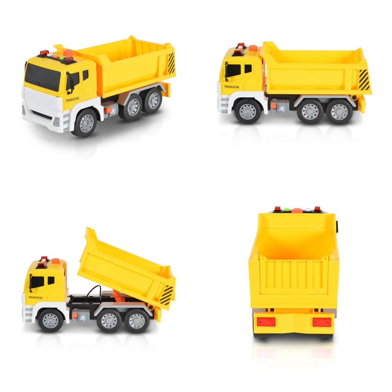 Moni Spielzeug-LKW Muldenkipper 1:12 Sound- und Lichteffekte Kippfunktion Dumper gelb