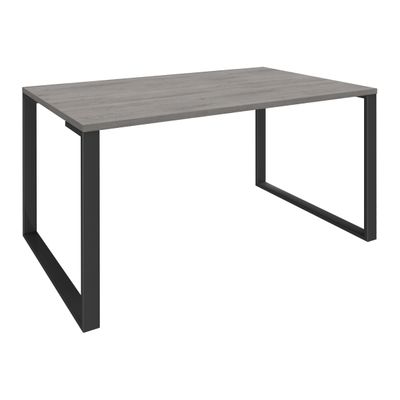 Bureau droit LOFTER - L120 cm - Plateau imitation chêne gris - pied Carbone