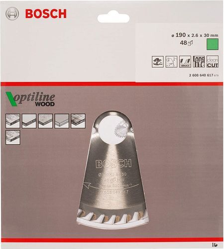 Bosch - 2608640617 - Optiline Cirkelzaagblad - 190 mm - 48 Tanden - Houtbewerking