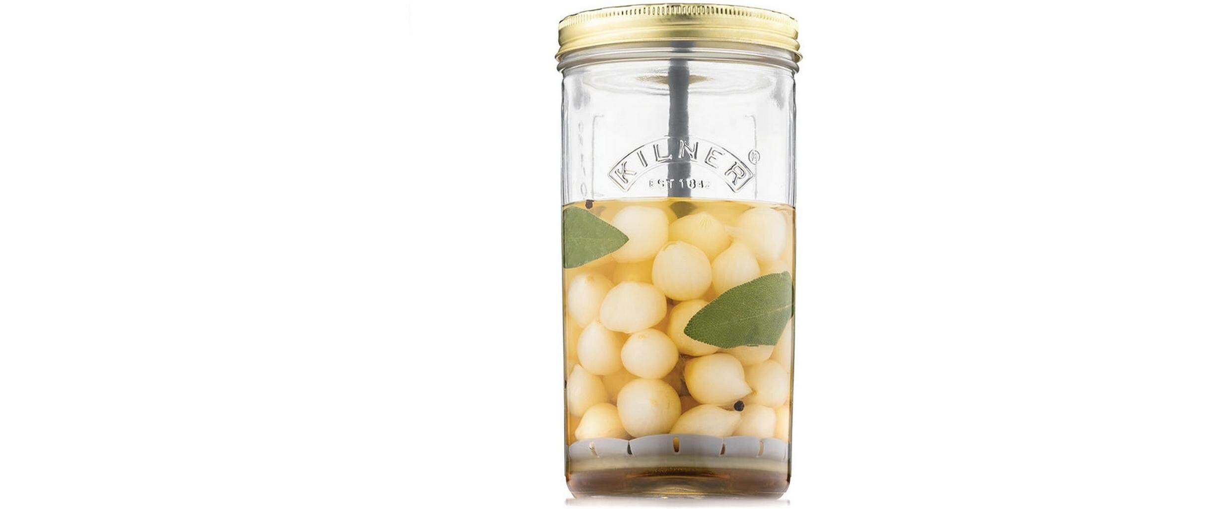 Gurkenglas mit Heber 1000 ml, 1 StückGlas für Gurken inklusive Silikondeckel und Luftschloss