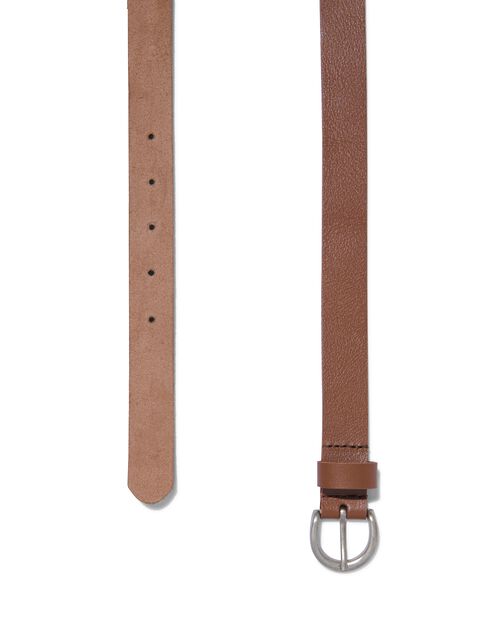 ceinture femme en cuir nervuré 2.5cm marron