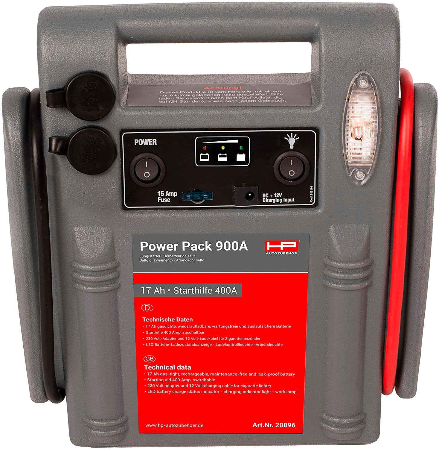 HP Autozubehör Power Pack 900A 17Ah 12V