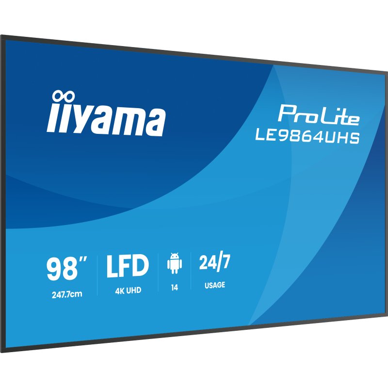 iiyama LE9864UHS-B1AG Écran d'affichage dynamique Écran plat de signalisation numérique 2,49 m (98