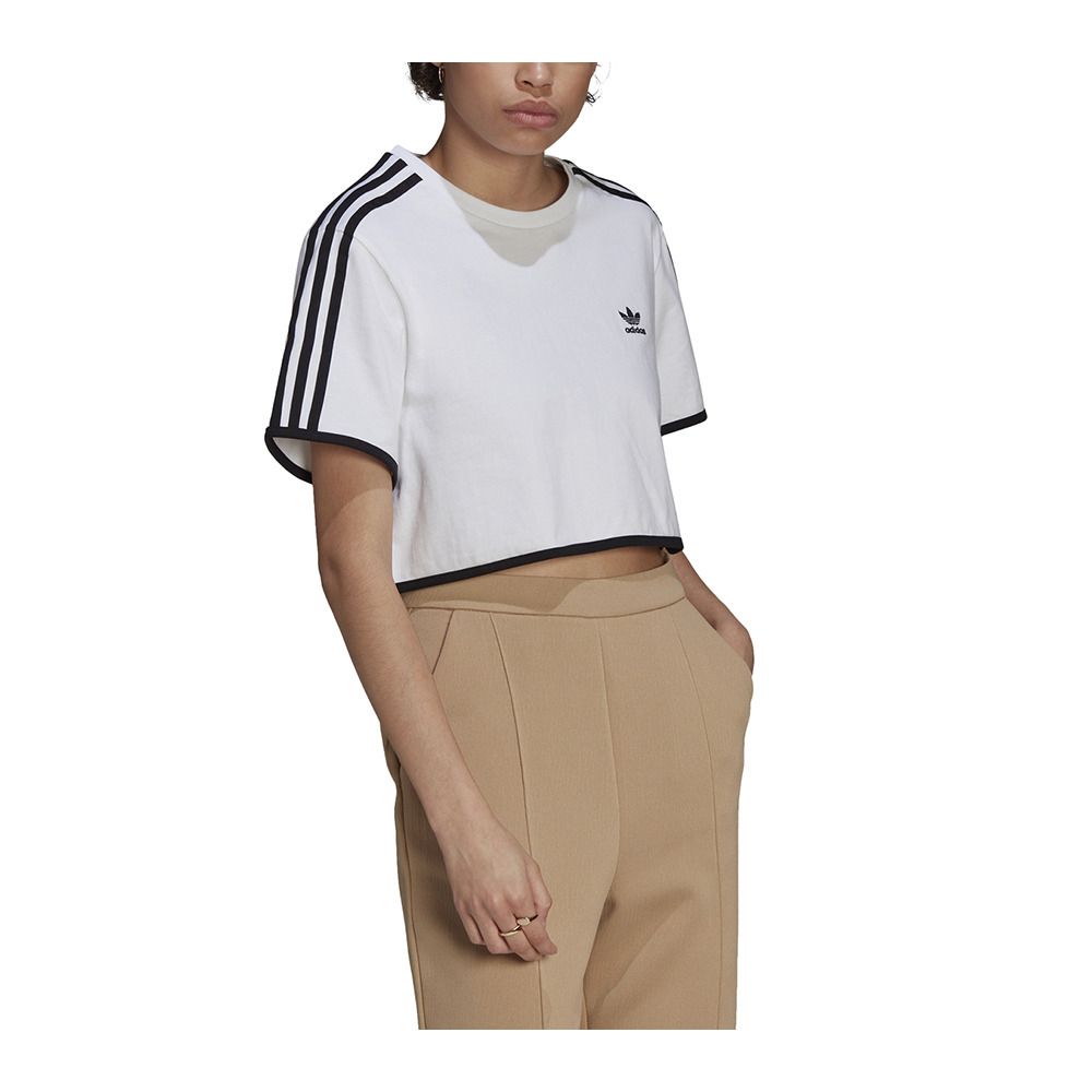 Adidas Originals CROPPED TEE - Tee-shirt Femme white/black