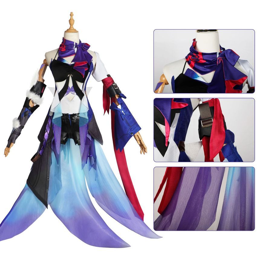 Custaplayu - Honkai Star Rail Seele Cosplay Kostuum / Pruik / Applique Platform Chunky Heel Boots / Set