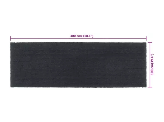 Tapis de porte gris foncé 100x300 cm fibre de coco touffeté