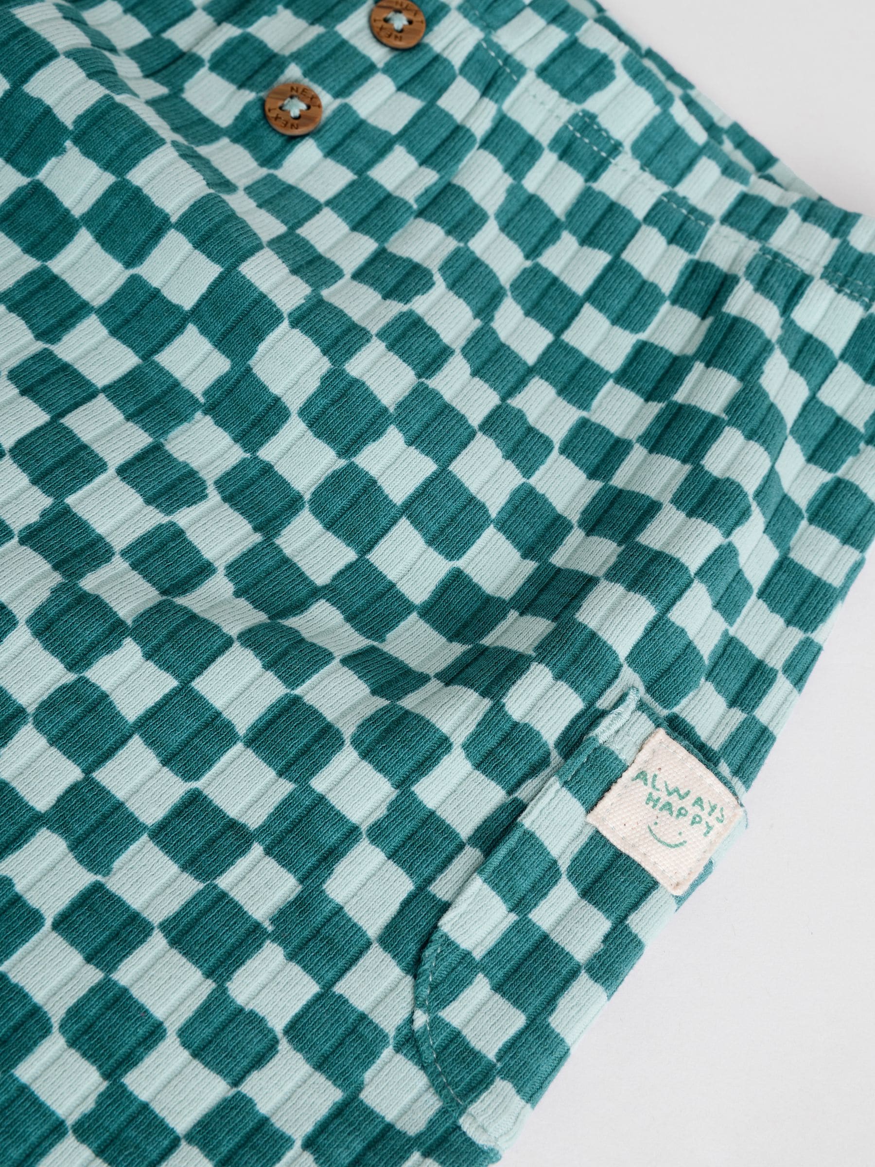 Groen met dambordprint - Top en Leggings 2 -delige Babyset (0mnd-3jr)