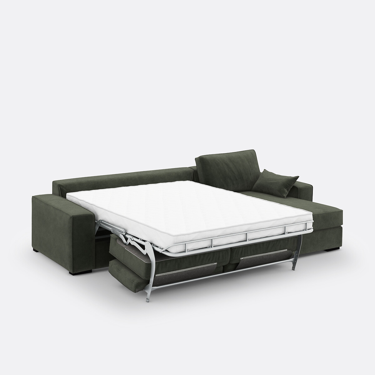 LA REDOUTE INTERIEURS<br>Sofá-cama de canto em veludo, espuma Cécilia