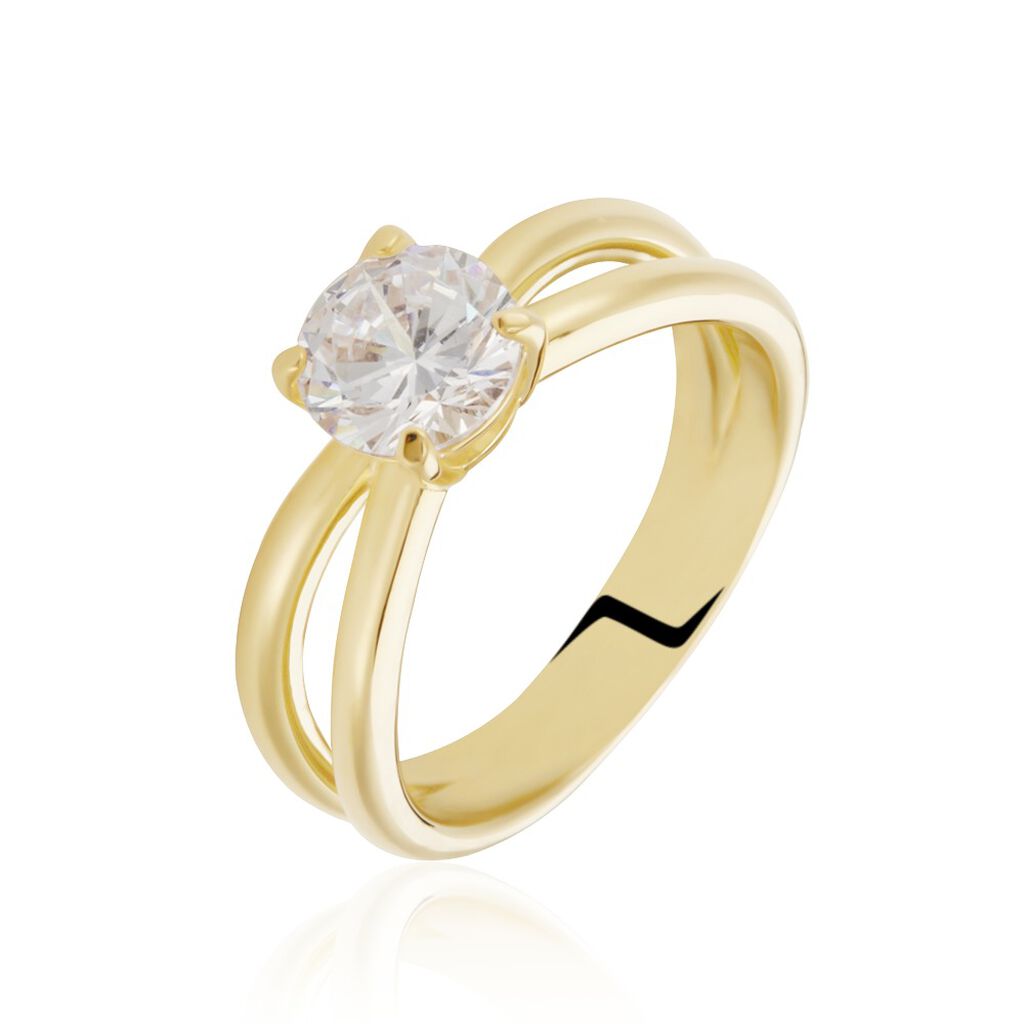Bague Gen Plaqué Or Oxyde De Zirconium
