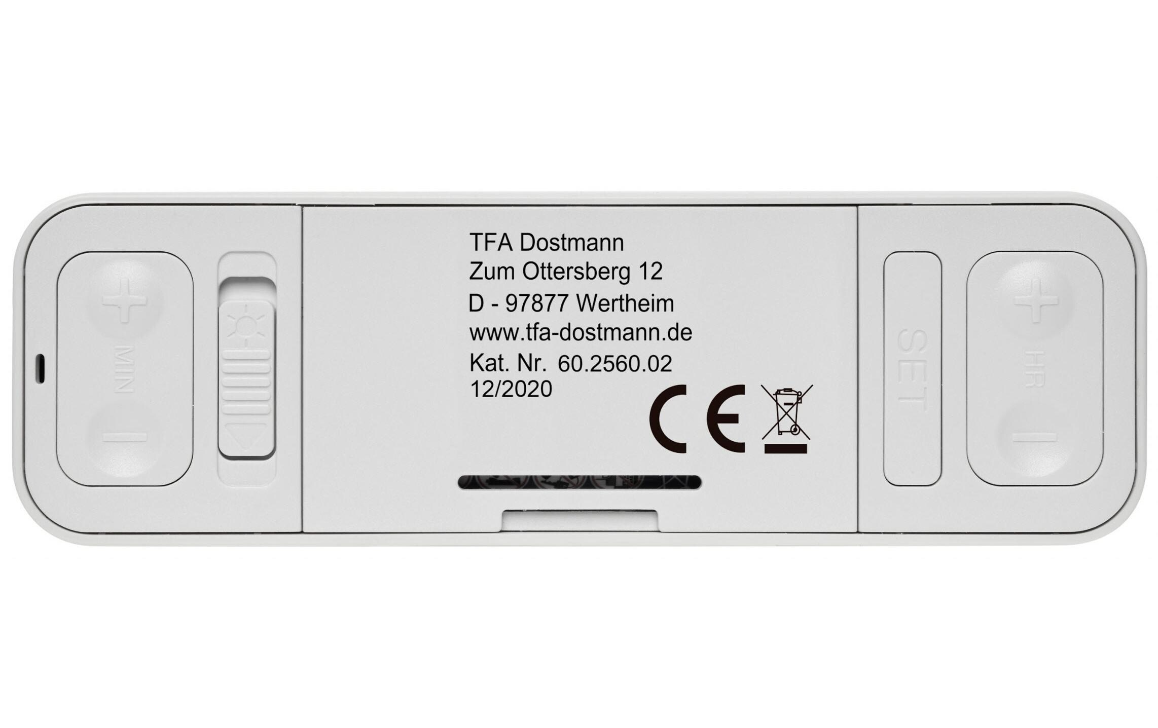 Funkwecker Twist WeissDigitalwecker mit polarisierendem, blendungsarmem Display