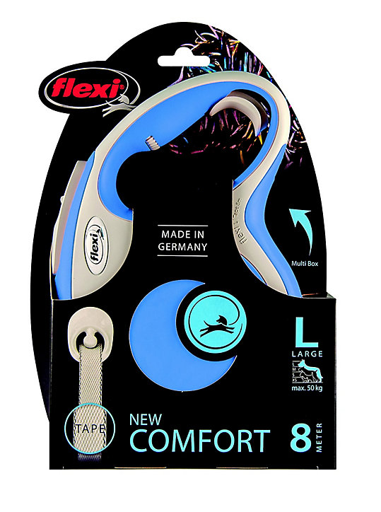 Laisse à enrouleur Flexi L L.8 m bleu pastel