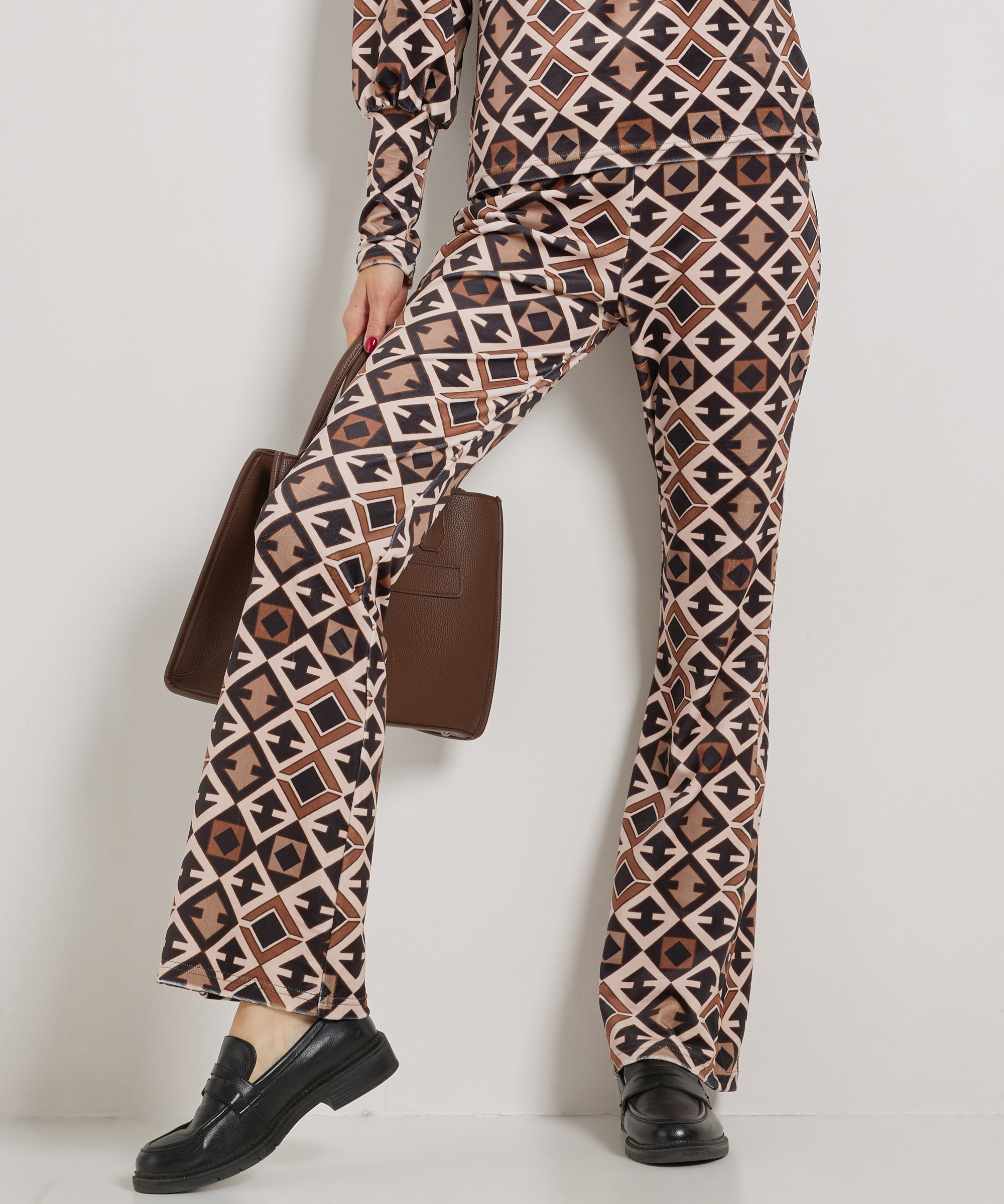 flared fit broek velvet dessin