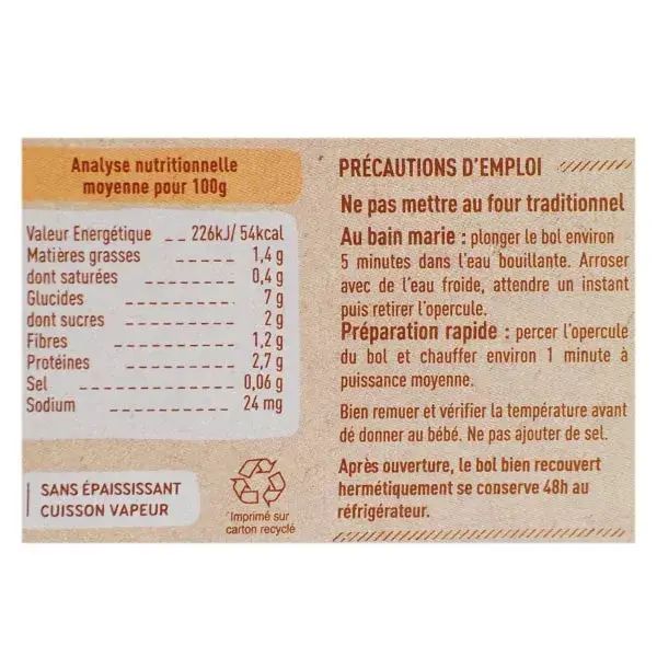 Babybio Ensopado Orgânico de Frango e Quinoa em Tigela +12 meses 2 x 200g