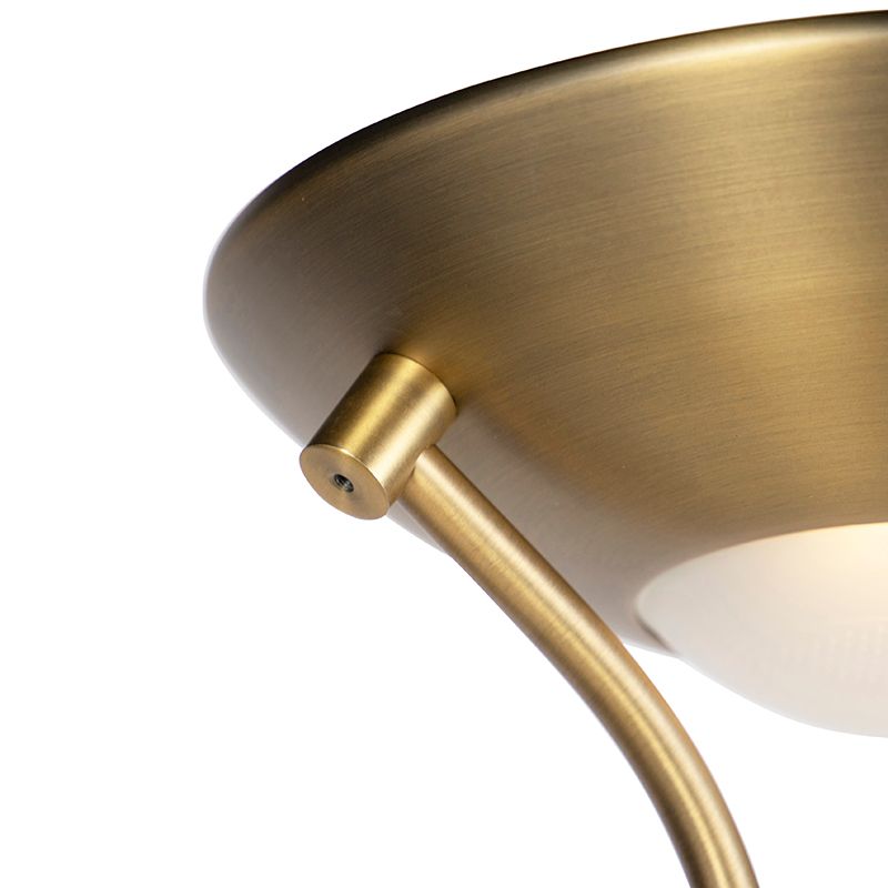Vloerlamp brons met leeslamp incl. LED en dimmer - Diva 2